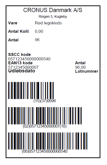 Palle label. Dynamics NAV